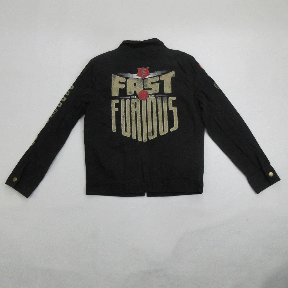 Universal Studios Fast & Furious Supercharged Jacket S Men Black Cotton Graphic